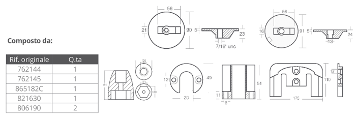 ANODE KIT ZA MERCRUISER BRAVO III - Slika 2