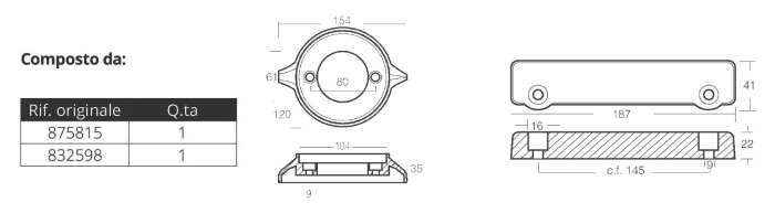 ANODE KIT ZA VOLVO 280 - Slika 2