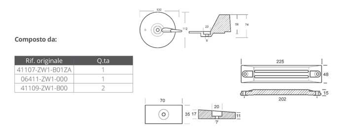ANODE KIT ZA HONDA BF75-90-115-150-130 - Slika 2