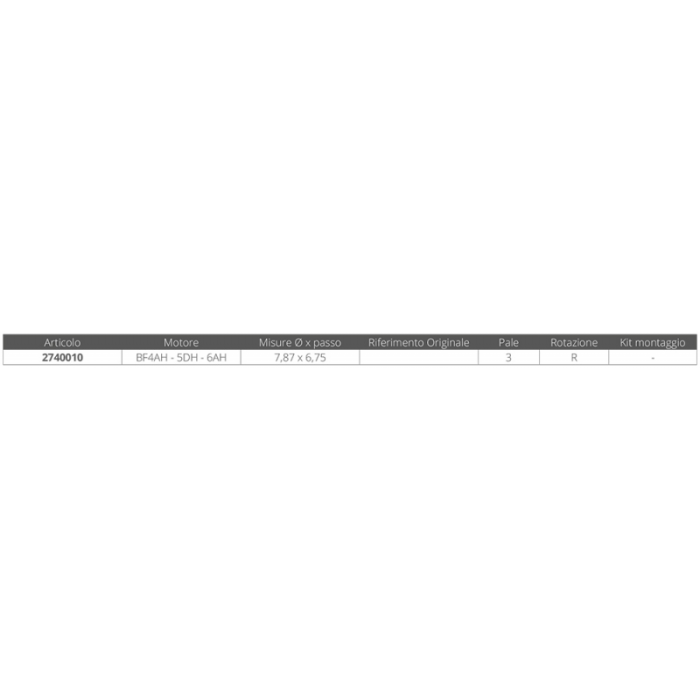 SOLAS - HONDA PROPELLER AMITA H5 3 - 7,87 X 6,75 - Slika 2