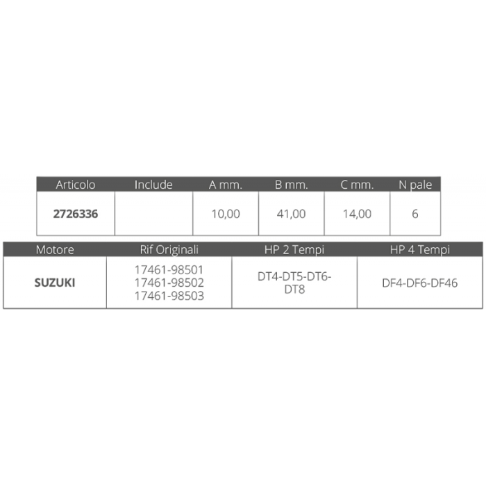 SUZUKI - IMPELER  2T 2-2,2-4-5-6-8 KS - Slika 2