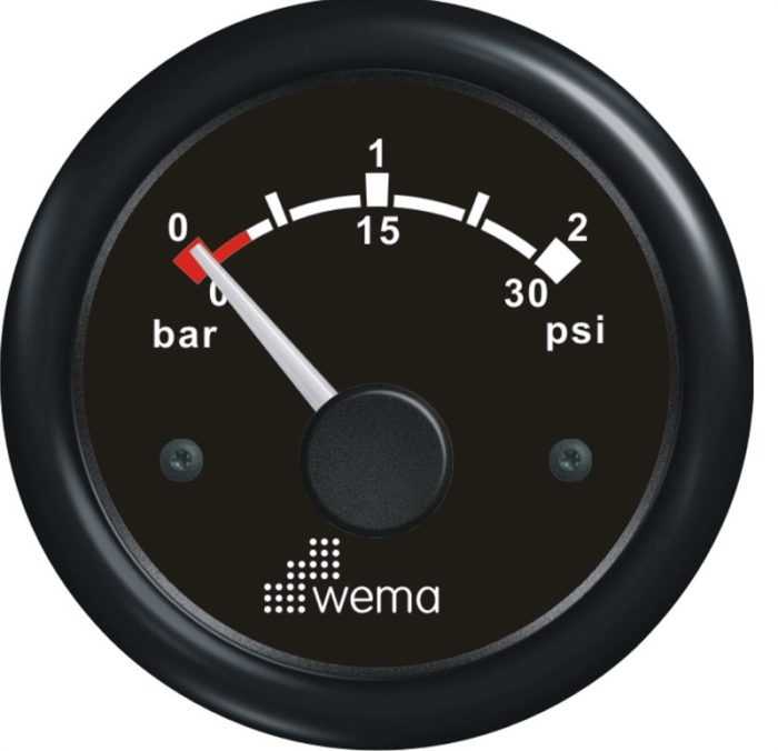 WEMA - POKAZIVAČ TURBO PUNJENJA 0 - 2 BARA  52mm