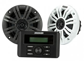 KICKER MARINE AUDIO - KOMPLET KIT : KMC3 + 2HP6.5'' + Antena + audio kabel