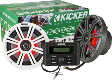 KICKER MARINE -  Full RGB Audio paket – KMC3 i HP 6,5" LED RGB